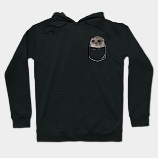 Pocket Sad Hamster Meme Funny Hamster In Pocket Hoodie